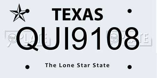 QUI9108 Texas License Plate