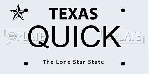 QUICK Texas License Plate