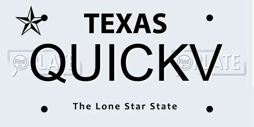 QUICKV Texas License Plate
