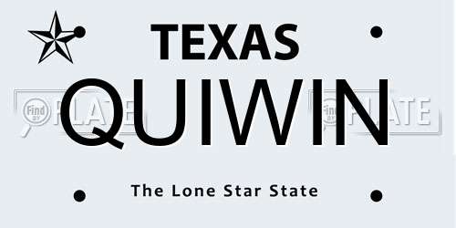 QUIWIN Texas License Plate