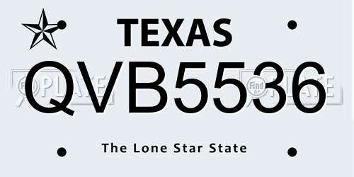 QVB5536 Texas License Plate