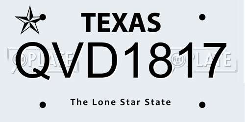 QVD1817 Texas License Plate