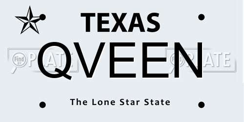 QVEEN Texas License Plate