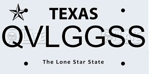 QVLGGSS Texas License Plate