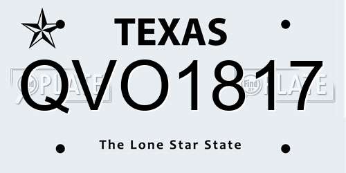QVO1817 Texas License Plate