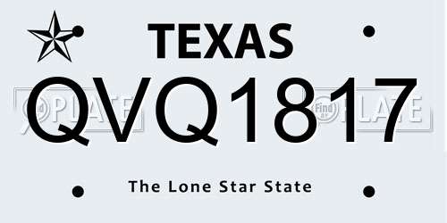 QVQ1817 Texas License Plate