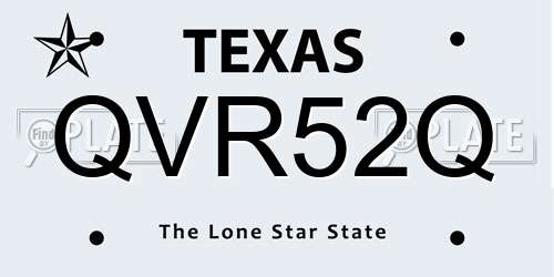 QVR52Q Texas License Plate