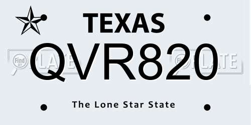 QVR820 Texas License Plate
