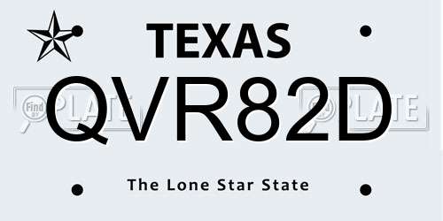 QVR82D Texas License Plate