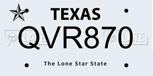 QVR870 Texas License Plate