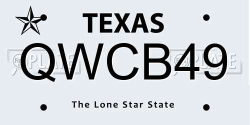 QWCB49 Texas License Plate