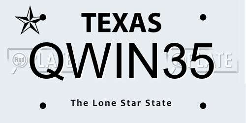 QWIN35 Texas License Plate