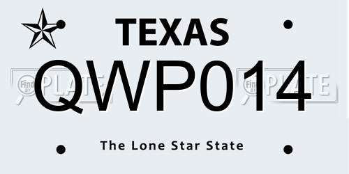 QWP014 Texas License Plate