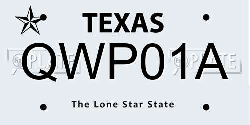 QWP01A Texas License Plate