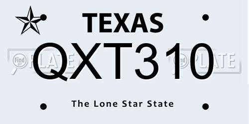 QXT310 Texas License Plate