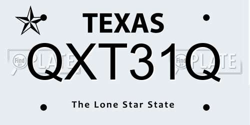 QXT31Q Texas License Plate