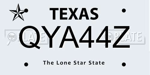 QYA44Z Texas License Plate