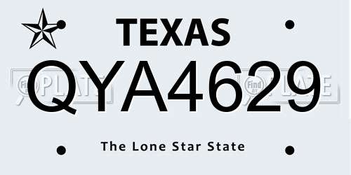 QYA4629 Texas License Plate