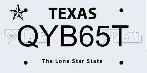 QYB65T Texas License Plate
