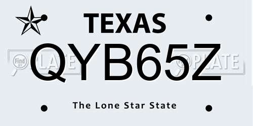 QYB65Z Texas License Plate