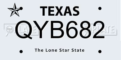 QYB682 Texas License Plate