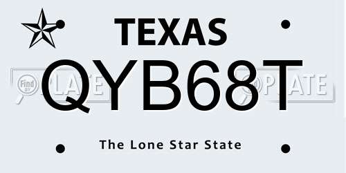 QYB68T Texas License Plate