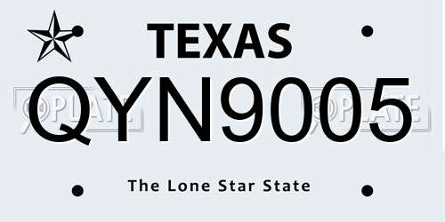 QYN9005 Texas License Plate