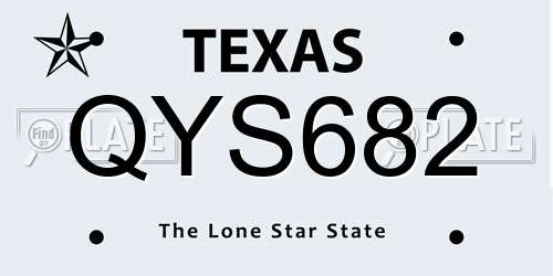 QYS682 Texas License Plate