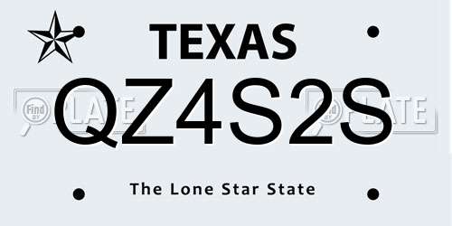 QZ4S2S Texas License Plate