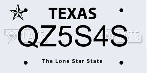QZ5S4S Texas License Plate