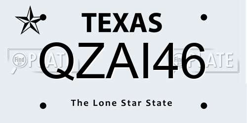 QZAI46 Texas License Plate