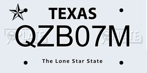 QZB07M Texas License Plate