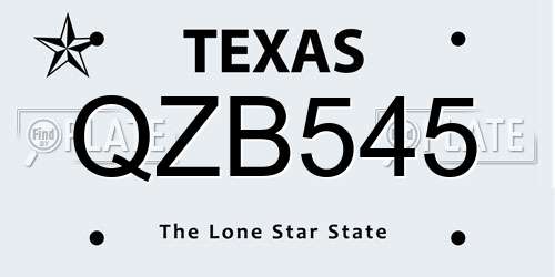 QZB545 Texas License Plate