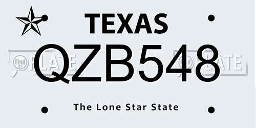 QZB548 Texas License Plate