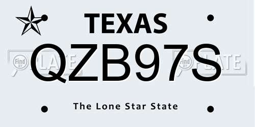 QZB97S Texas License Plate