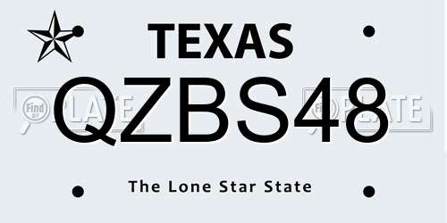 QZBS48 Texas License Plate