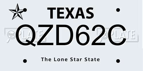 QZD62C Texas License Plate