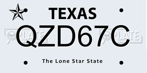 QZD67C Texas License Plate