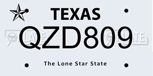 QZD809 Texas License Plate