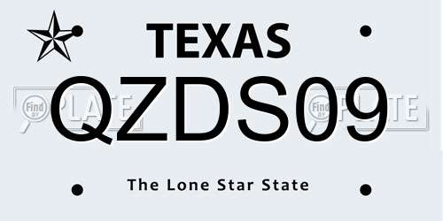 QZDS09 Texas License Plate