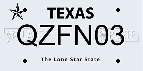 QZFN03 Texas License Plate
