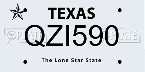 QZI590 Texas License Plate