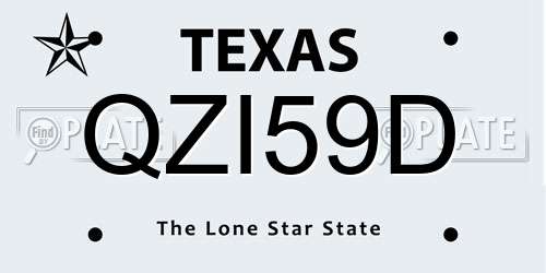 QZI59D Texas License Plate