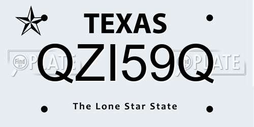 QZI59Q Texas License Plate