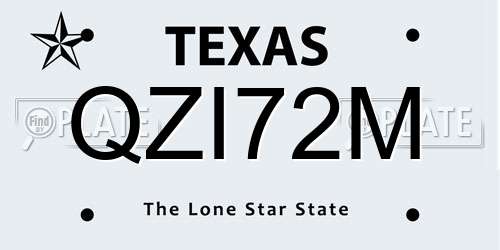 QZI72M Texas License Plate