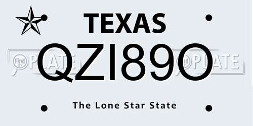 QZI89O Texas License Plate
