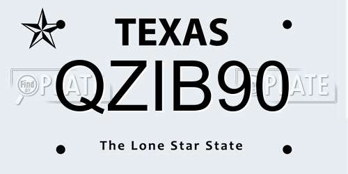 QZIB90 Texas License Plate