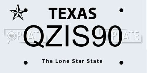 QZIS90 Texas License Plate