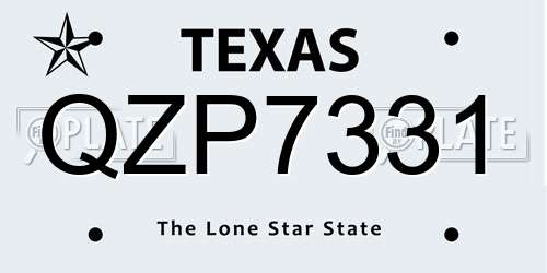 QZP7331 Texas License Plate