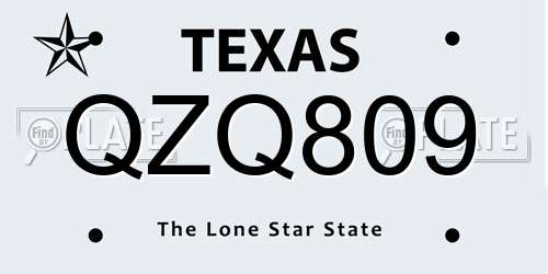 QZQ809 Texas License Plate